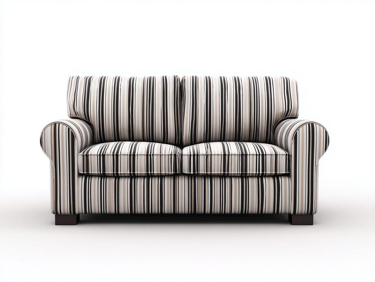 Canapé 2 places - tissu - 170 x 90 x 92 cm - noir-blanc - style classique contemporain-Nookgetshop