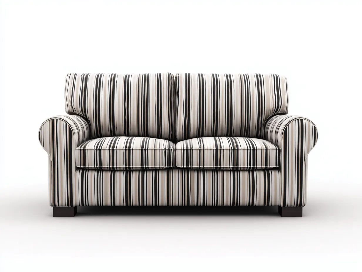 Canapé 2 places - tissu - 170 x 90 x 92 cm - noir-blanc - style classique contemporain-Nookgetshop