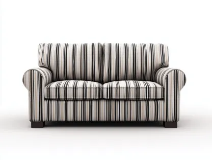 Canapé 2 places - tissu - 170 x 90 x 92 cm - noir-blanc - style classique contemporain-Nookgetshop