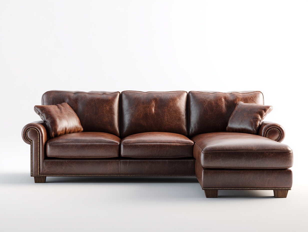 Canapé d'angle - cuir synthétique - 292 x 168 x 88 cm - marron - style classique-Nookgetshop