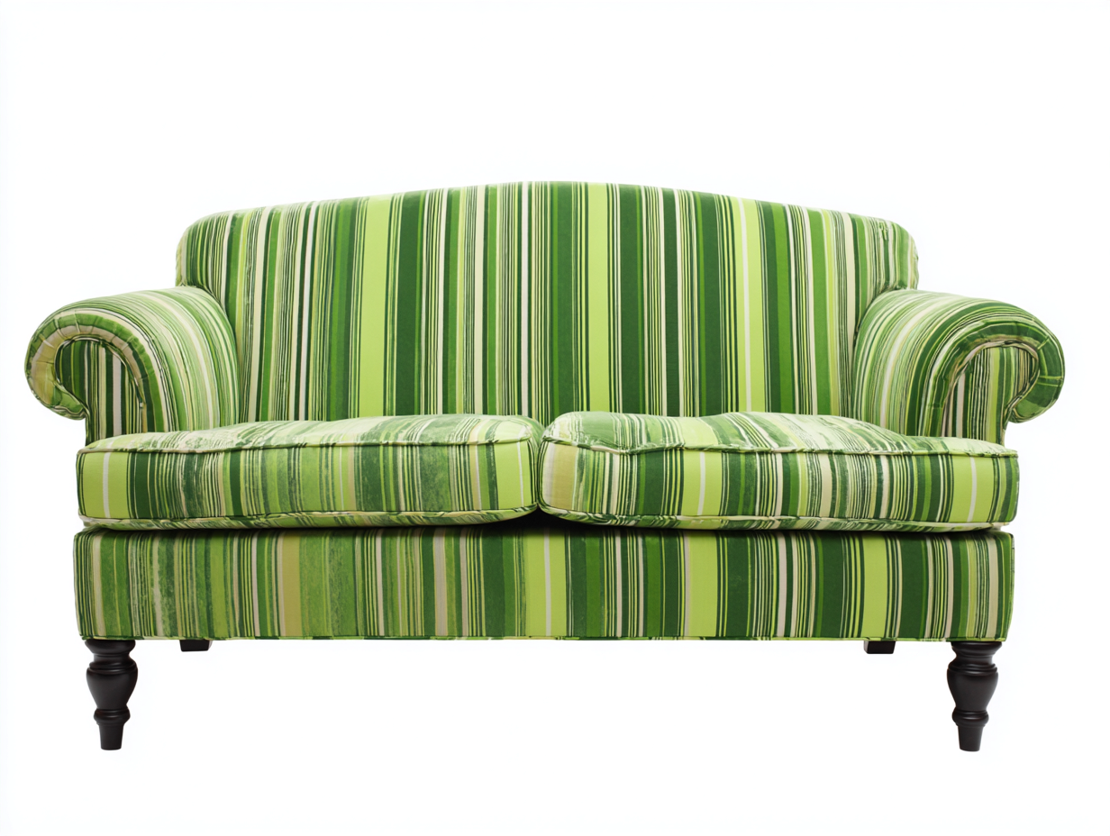 Canapé 2 places - tissu-bois - 176 x 91 x 89 cm - vert clair-vert foncé - style classique champêtre-Nookgetshop