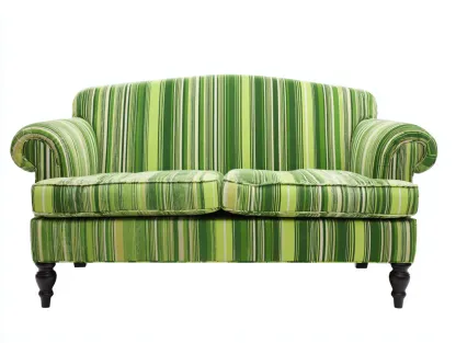 Canapé 2 places - tissu-bois - 176 x 91 x 89 cm - vert clair-vert foncé - style classique champêtre-Nookgetshop