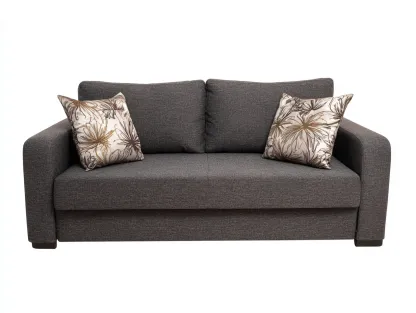 Canapé 2 places - tissu-bois - 184 x 90 x 85 cm - gris brun - style moderne confortable-Nookgetshop