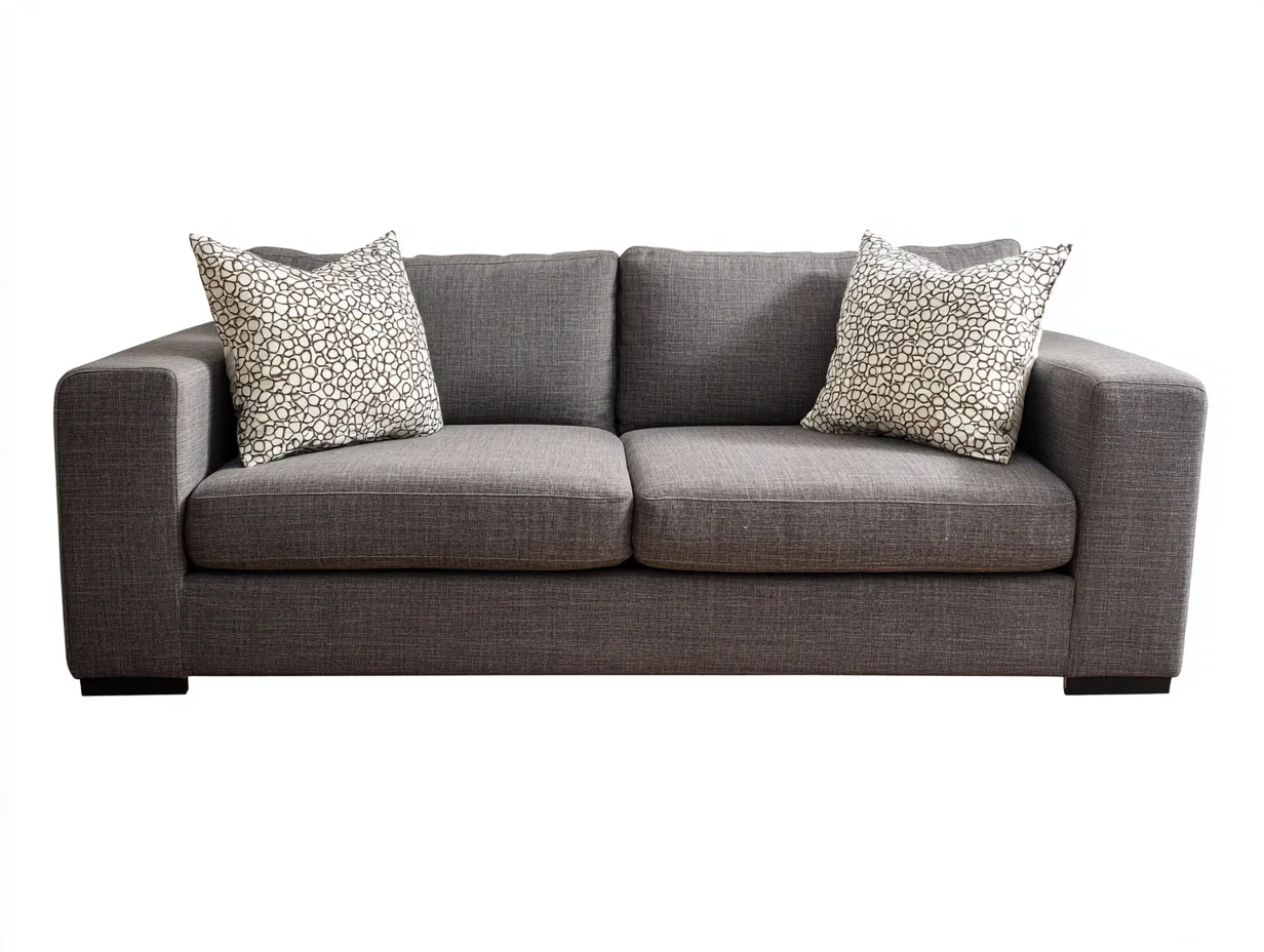 Canapé 2 places - tissu-bois - 180 x 88 x 82 cm - gris foncé - style moderne contemporain-Nookgetshop