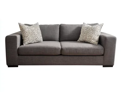 Canapé 2 places - tissu-bois - 180 x 88 x 82 cm - gris foncé - style moderne contemporain-Nookgetshop