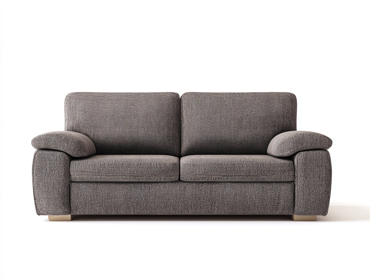Canapé 2 places - tissu-bois - 176 x 93 x 89 cm - gris taupe - style moderne classique-Nookgetshop