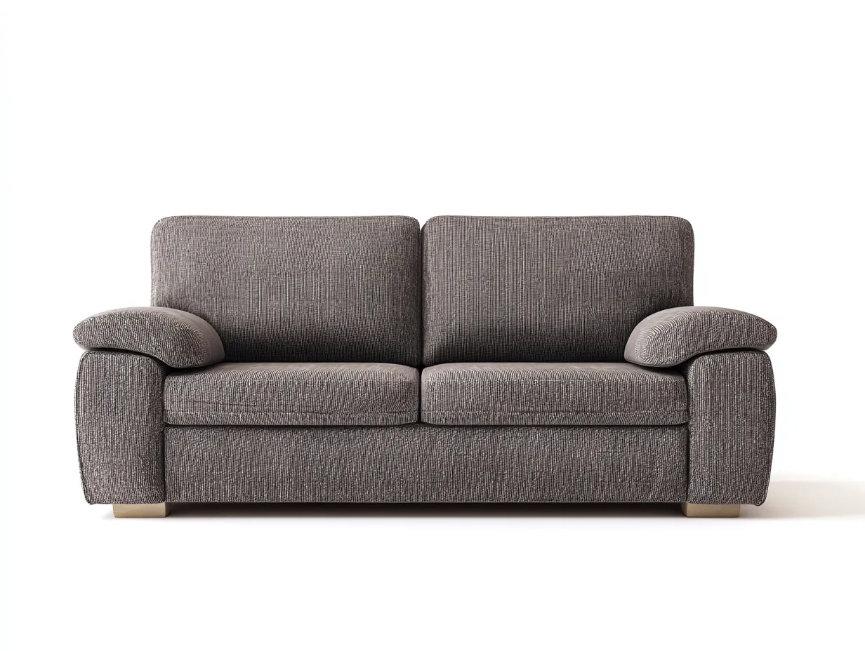 Canapé 2 places - tissu-bois - 176 x 93 x 89 cm - gris taupe - style moderne classique-Nookgetshop