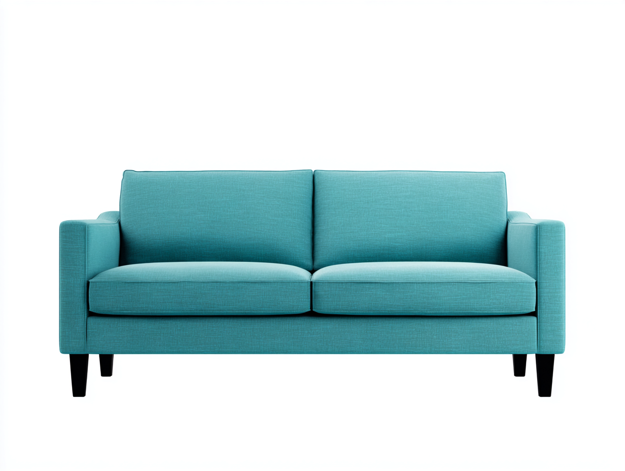 Canapé 2 places - tissu-bois - 174 x 84 x 83 cm - turquoise - style moderne épuré-Nookgetshop
