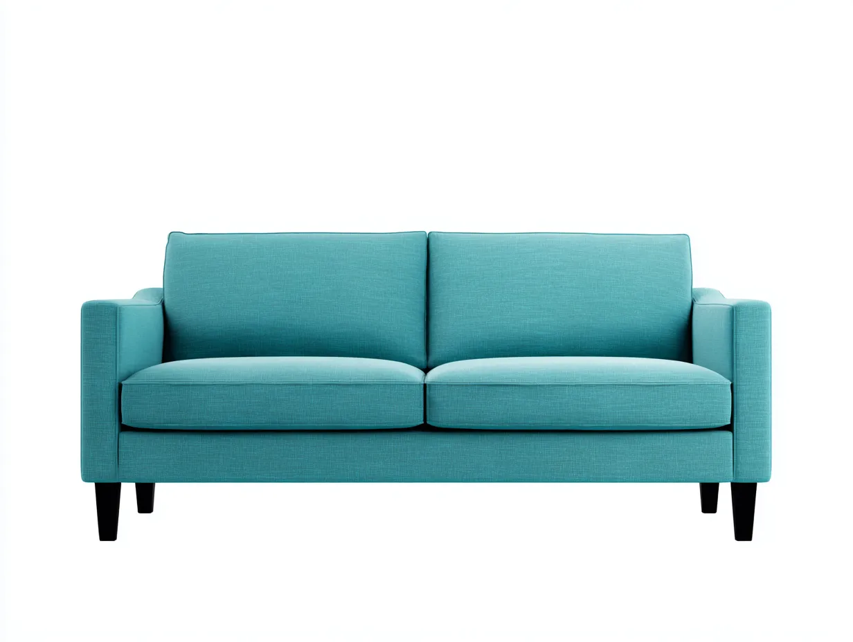 Canapé 2 places - tissu-bois - 174 x 84 x 83 cm - turquoise - style moderne épuré-Nookgetshop