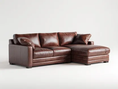 Canapé d'angle - cuir synthétique - 268 x 152 x 84 cm - marron - style moderne-Nookgetshop