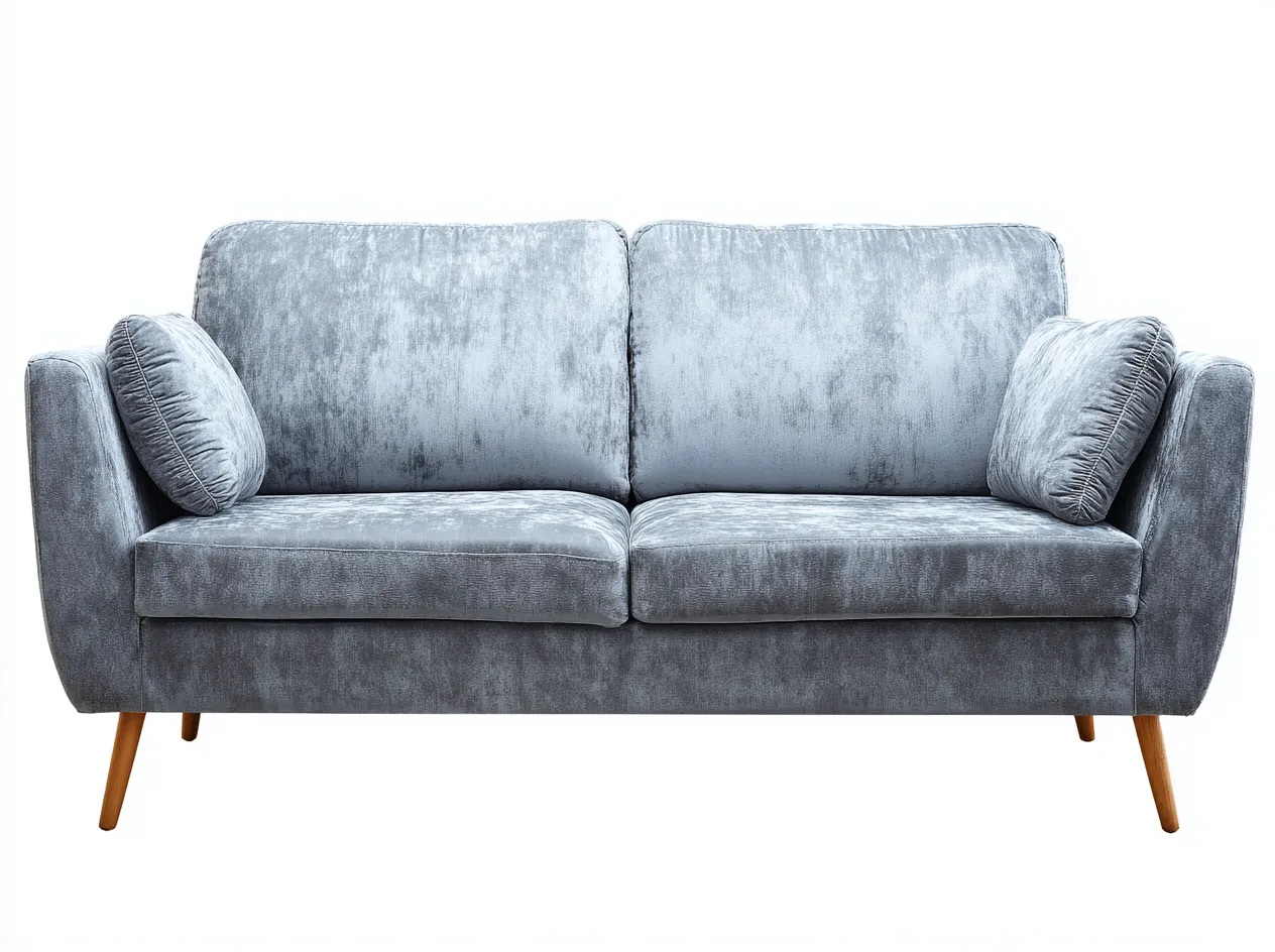 Canapé 2 places - velours-bois - 186 x 91 x 87 cm - gris argenté - style moderne élégant-Nookgetshop