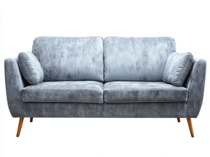 Canapé 2 places - velours-bois - 186 x 91 x 87 cm - gris argenté - style moderne élégant-Nookgetshop