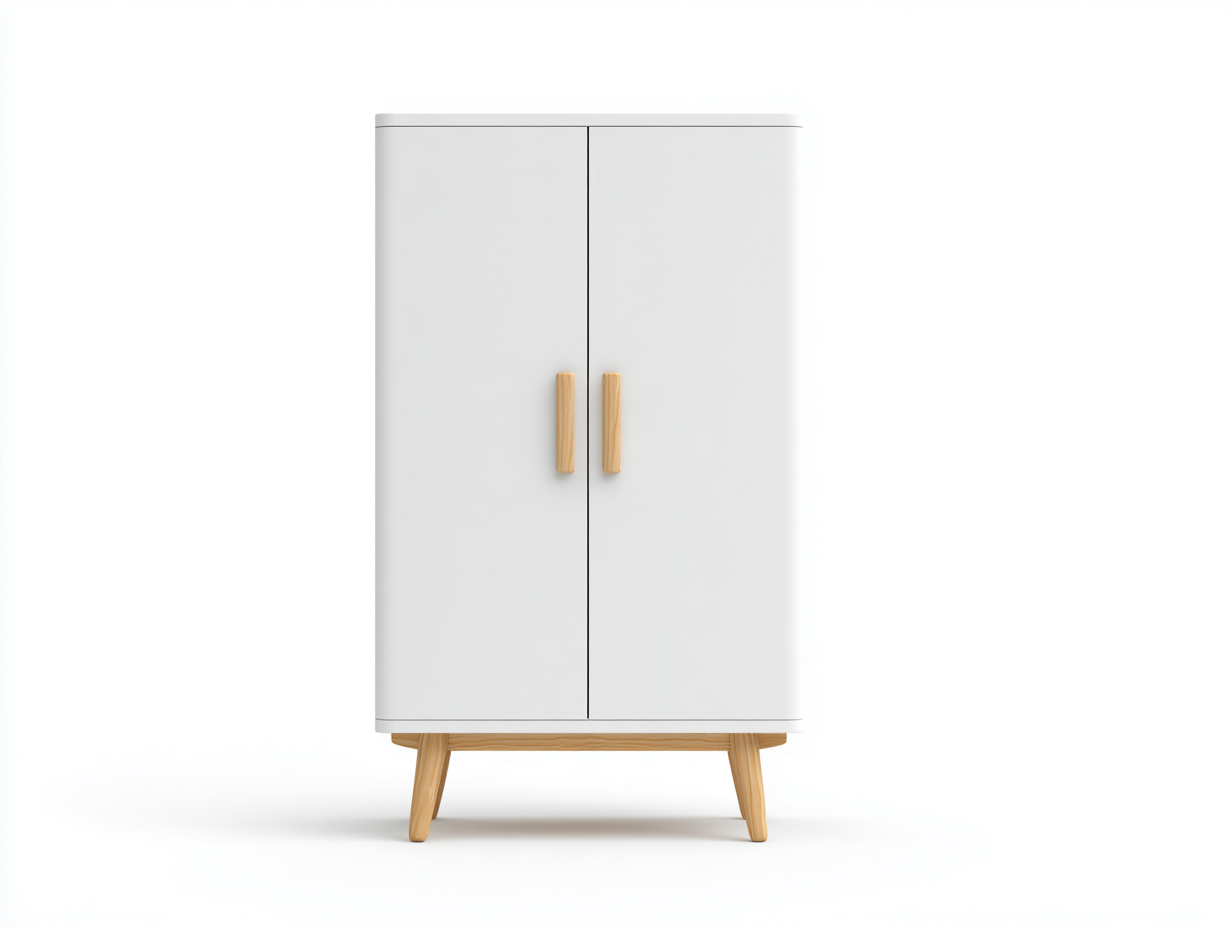 Armoire - bois - 90 x 50 x 170 cm - blanc-chêne clair - style nordique-Nookgetshop