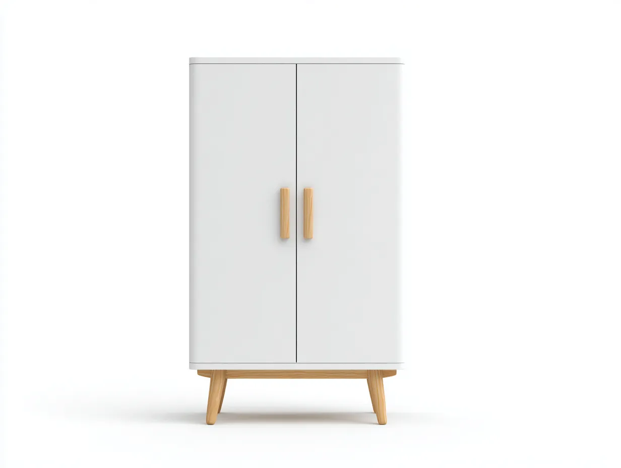 Armoire - bois - 90 x 50 x 170 cm - blanc-chêne clair - style nordique-Nookgetshop