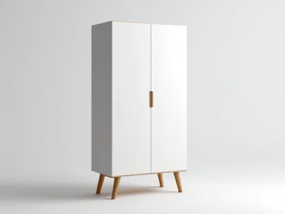Armoire - bois - 95 x 52 x 180 cm - blanc-chêne clair - style scandinave-Nookgetshop