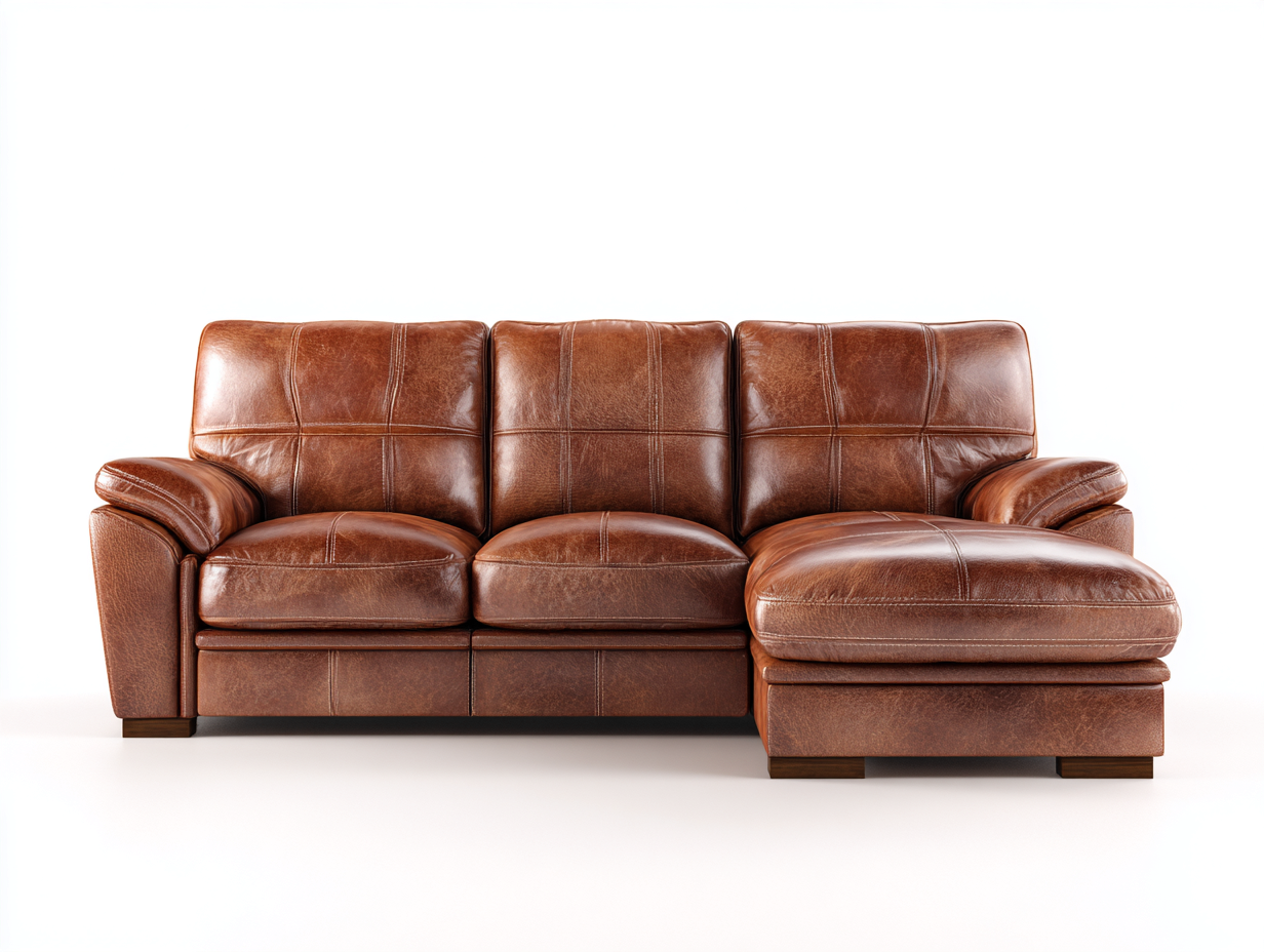 Canapé d'angle - cuir synthétique - 286 x 164 x 87 cm - marron - style moderne-Nookgetshop