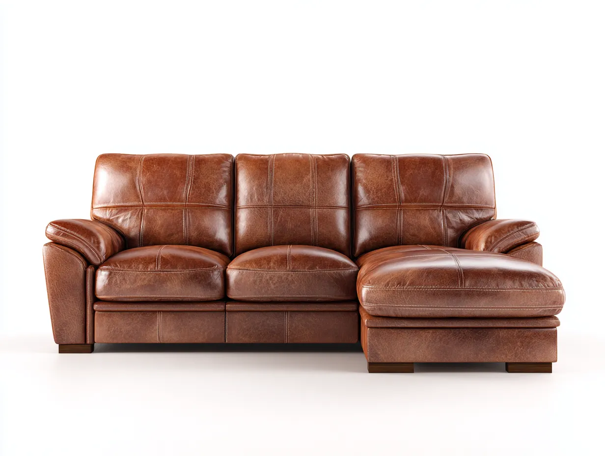 Canapé d'angle - cuir synthétique - 286 x 164 x 87 cm - marron - style moderne-Nookgetshop