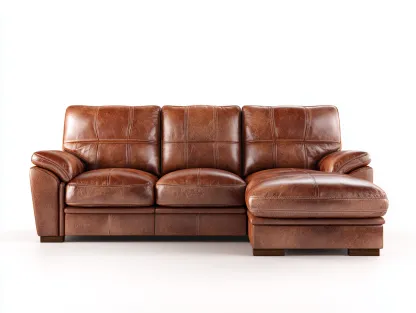 Canapé d'angle - cuir synthétique - 286 x 164 x 87 cm - marron - style moderne-Nookgetshop