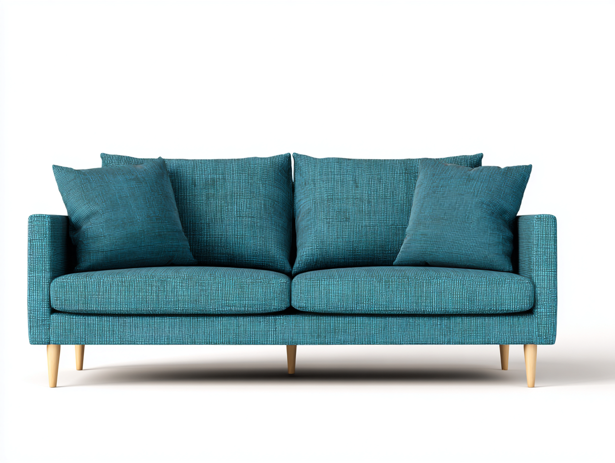 Canapé 2 places - tissu-bois - 178 x 86 x 84 cm - bleu canard - style moderne minimaliste-Nookgetshop