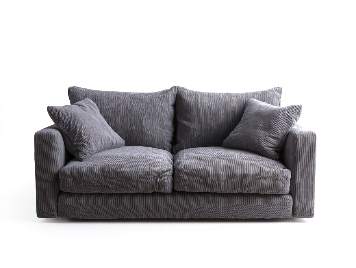 Canapé 2 places - tissu-bois - 182 x 92 x 87 cm - gris clair - style moderne cosy-Nookgetshop