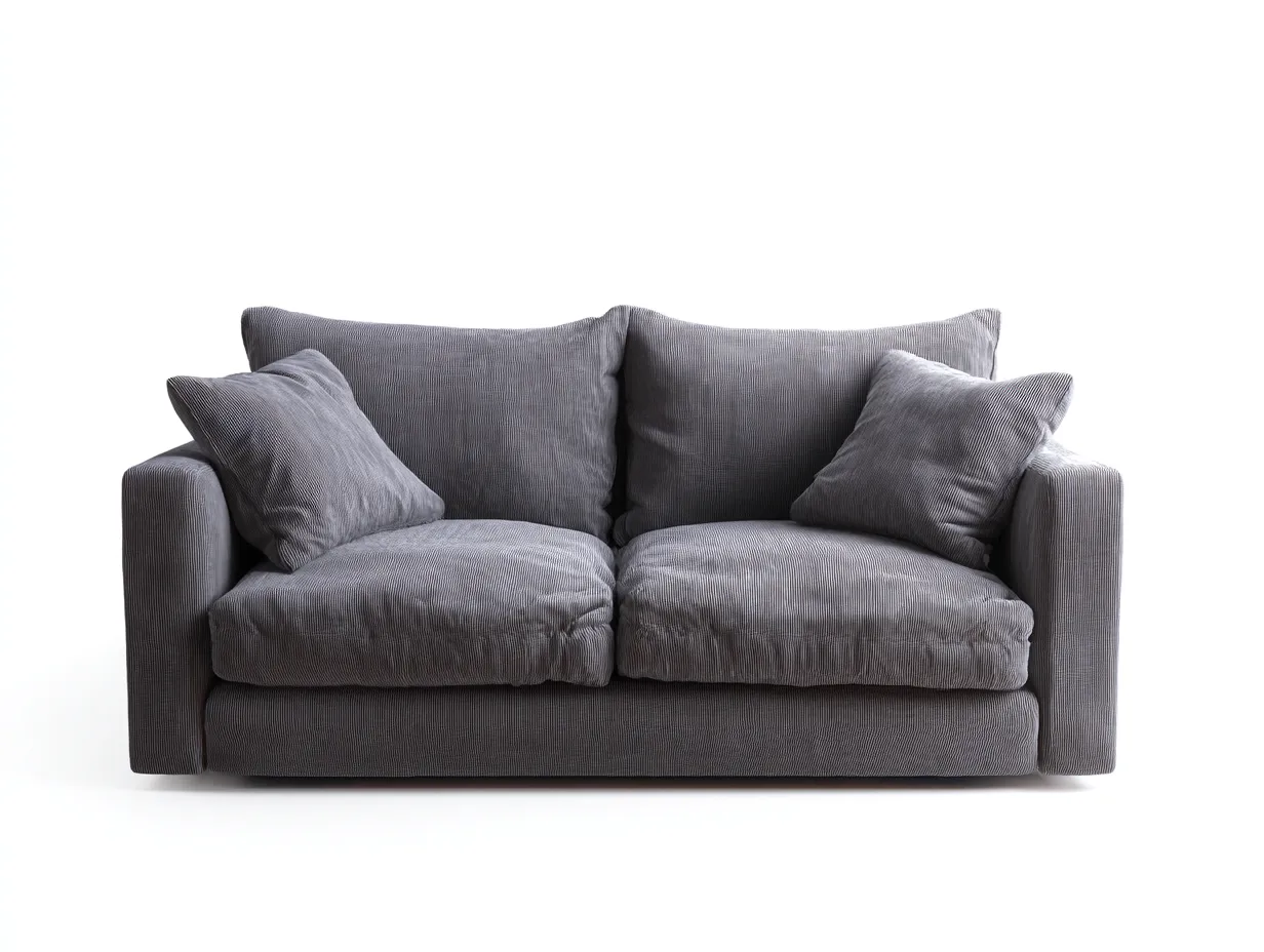 Canapé 2 places - tissu-bois - 182 x 92 x 87 cm - gris clair - style moderne cosy-Nookgetshop