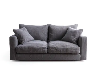 Canapé 2 places - tissu-bois - 182 x 92 x 87 cm - gris clair - style moderne cosy-Nookgetshop