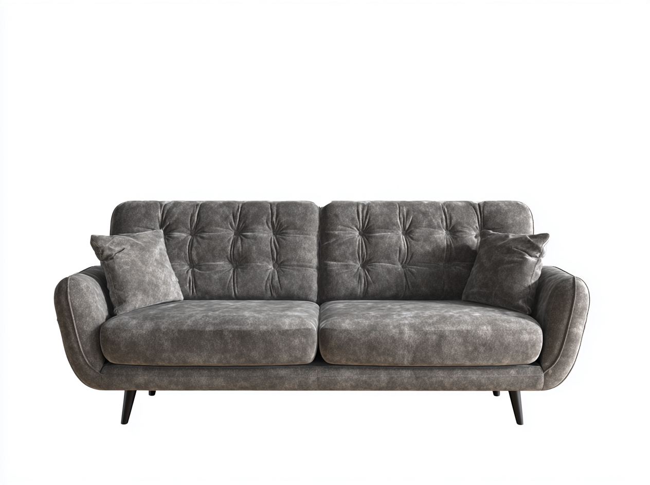Canapé 2 places - velours-métal - 190 x 93 x 88 cm - gris foncé - style moderne chic-Nookgetshop