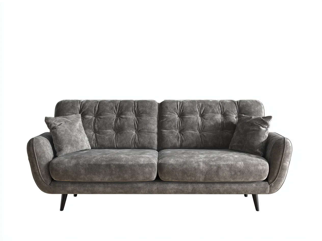 Canapé 2 places - velours-métal - 190 x 93 x 88 cm - gris foncé - style moderne chic-Nookgetshop