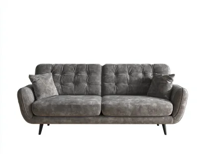 Canapé 2 places - velours-métal - 190 x 93 x 88 cm - gris foncé - style moderne chic-Nookgetshop
