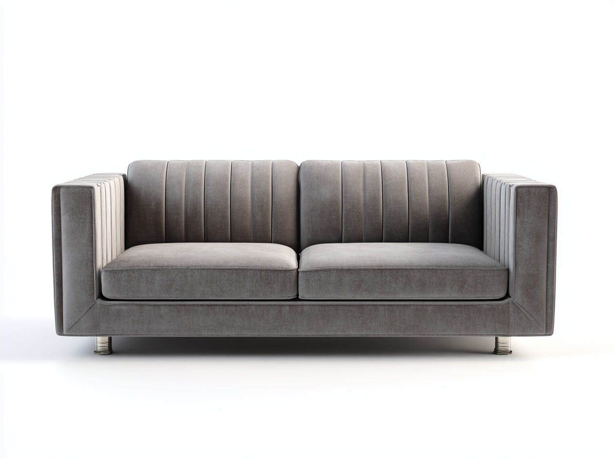 Canapé 2 places - tissu-métal - 188 x 94 x 86 cm - gris - style moderne design-Nookgetshop