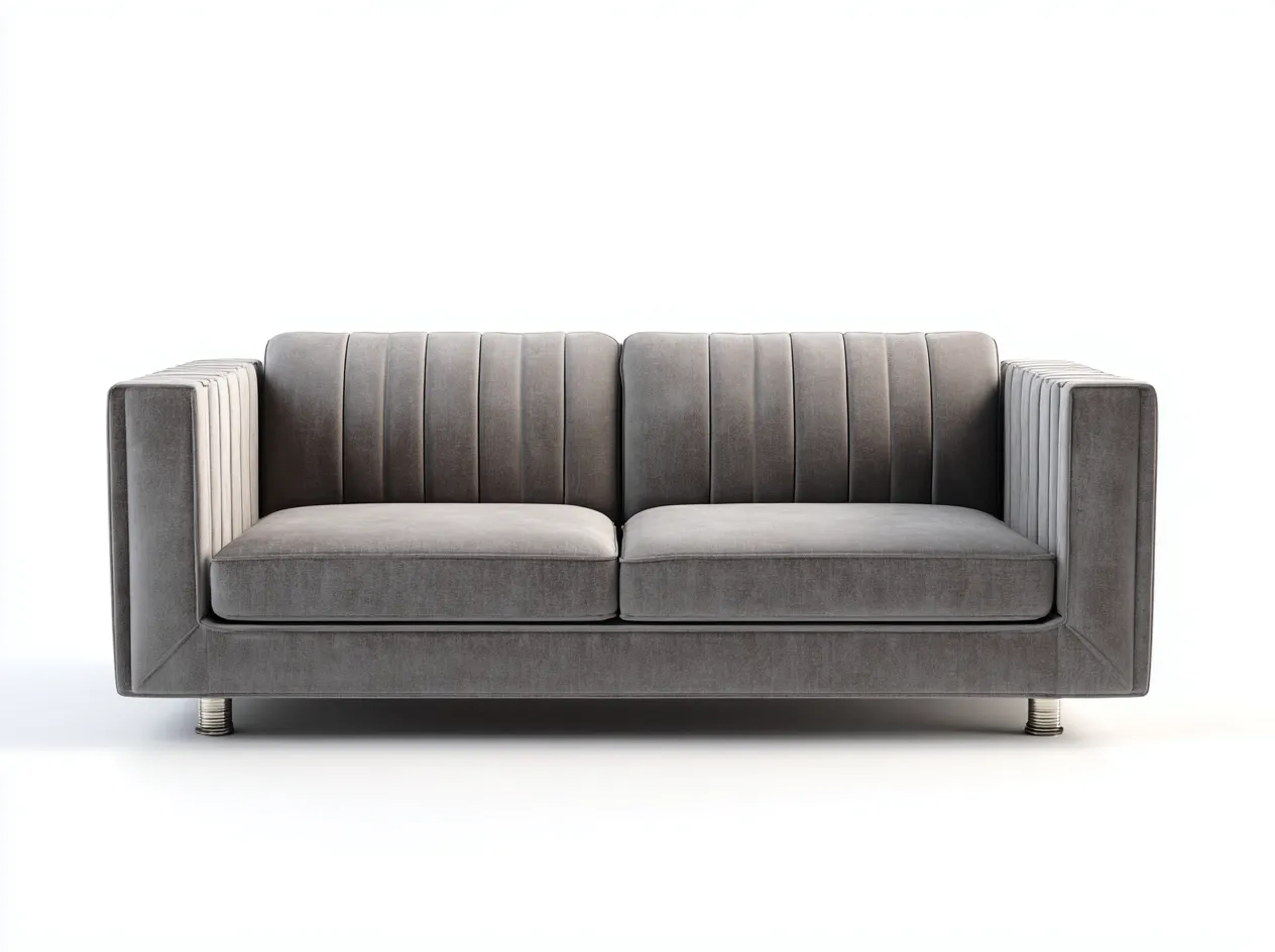 Canapé 2 places - tissu-métal - 188 x 94 x 86 cm - gris - style moderne design-Nookgetshop