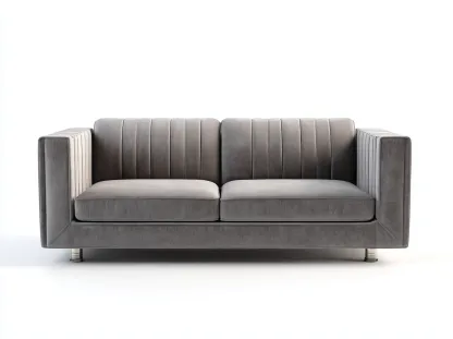Canapé 2 places - tissu-métal - 188 x 94 x 86 cm - gris - style moderne design-Nookgetshop