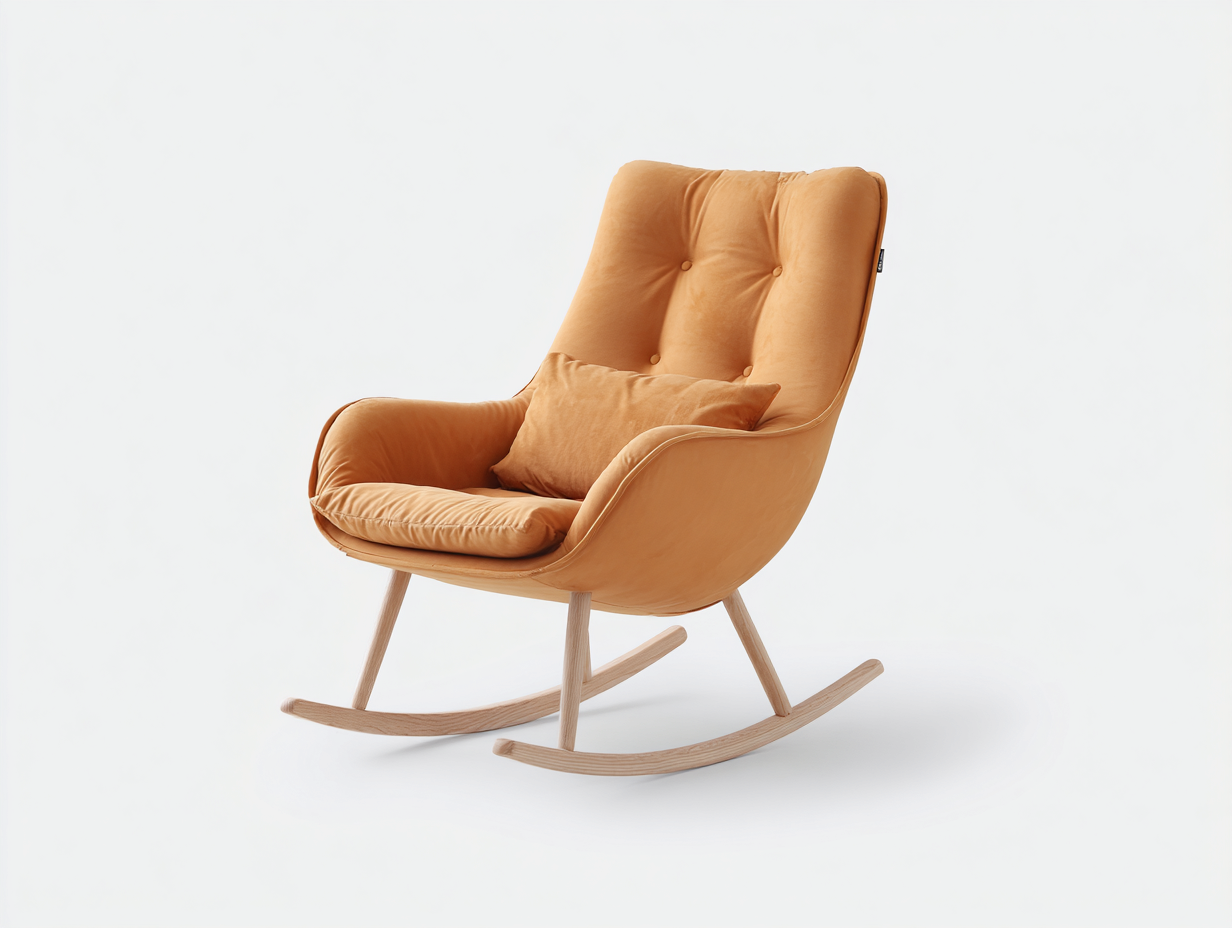 Mecedora tapizada tela 80x95x100 cm-naranja-salón-diseño moderno-Roommynest