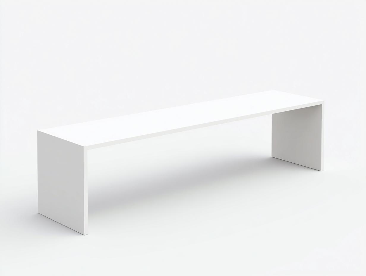 Banco de jardín rectangular - madera MDF 150x40x45 cm - color blanco - diseño moderno minimalista-Roommynest