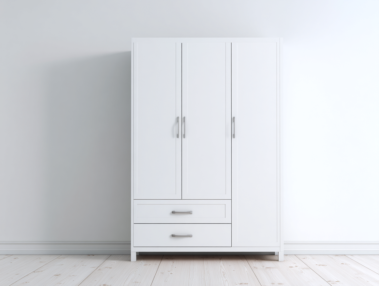 Armario-madera-140x55x190 cm-blanco-dormitorio-diseño moderno-Roommynest
