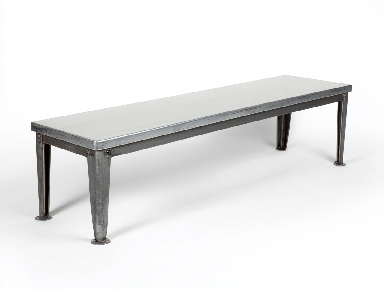 Banco de jardín-metal-140x40x45 cm-gris-jardín-diseño industrial-Roommynest