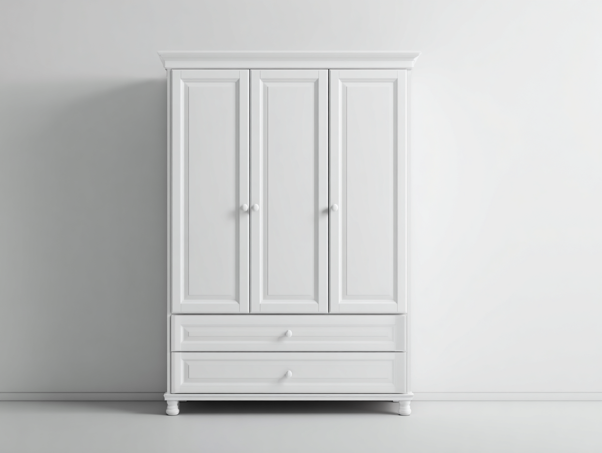 Armario-madera-120x55x190 cm-blanco-dormitorio-diseño clásico-Roommynest