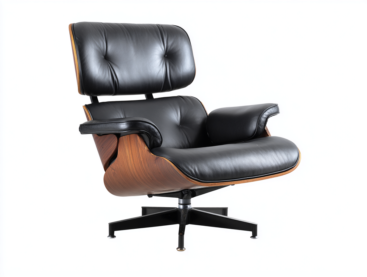 Silla de oficina reclinable - cuero sintético y madera curvada 88x82x102 cm - negro y madera oscura - diseño ejecutivo ergonómico-Roommynest