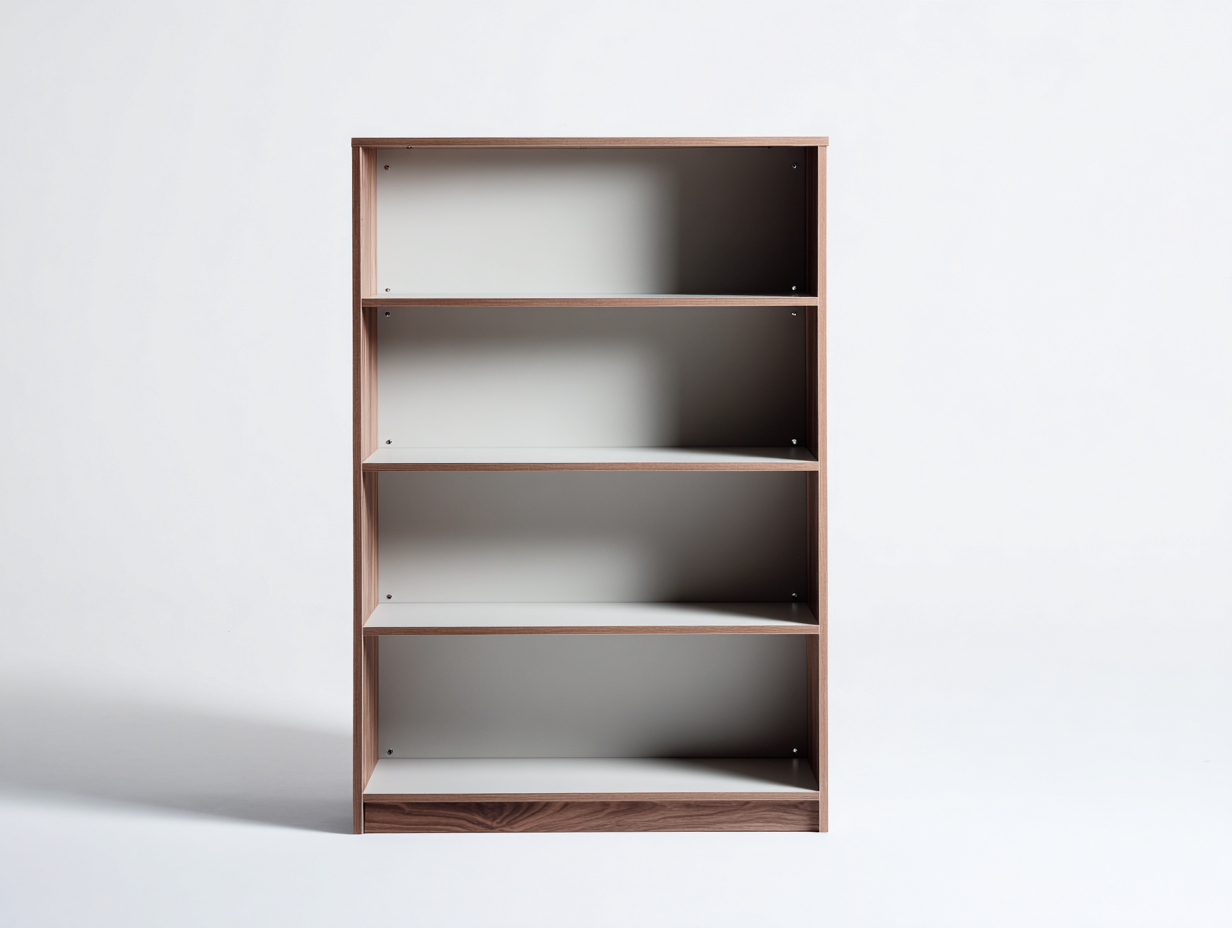 Librería con estantes abiertos - madera y panel 80x30x140 cm - color nogal y blanco - diseño moderno minimalista-Roommynest