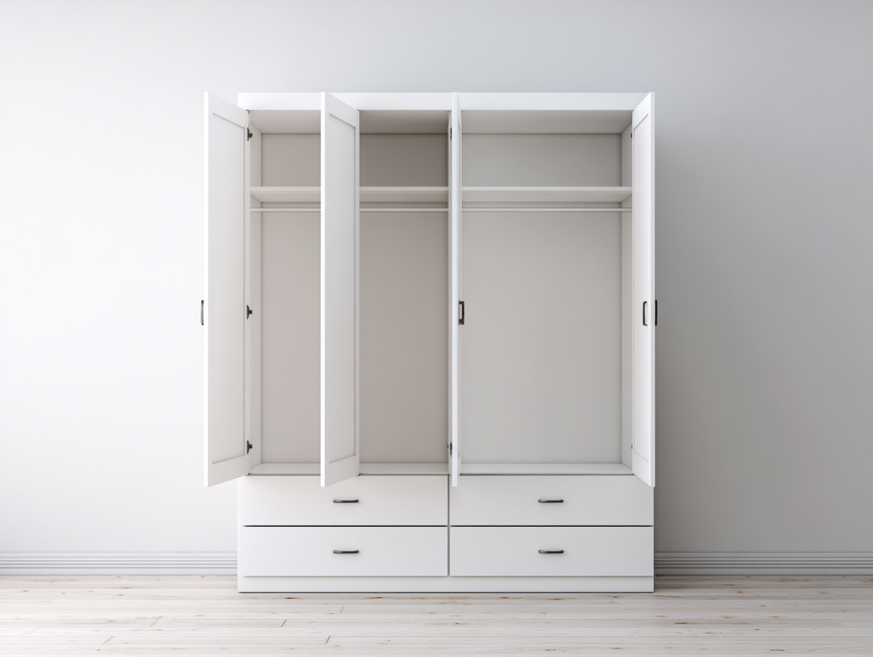 Armario-madera-160x55x195 cm-blanco-dormitorio-diseño moderno-Roommynest