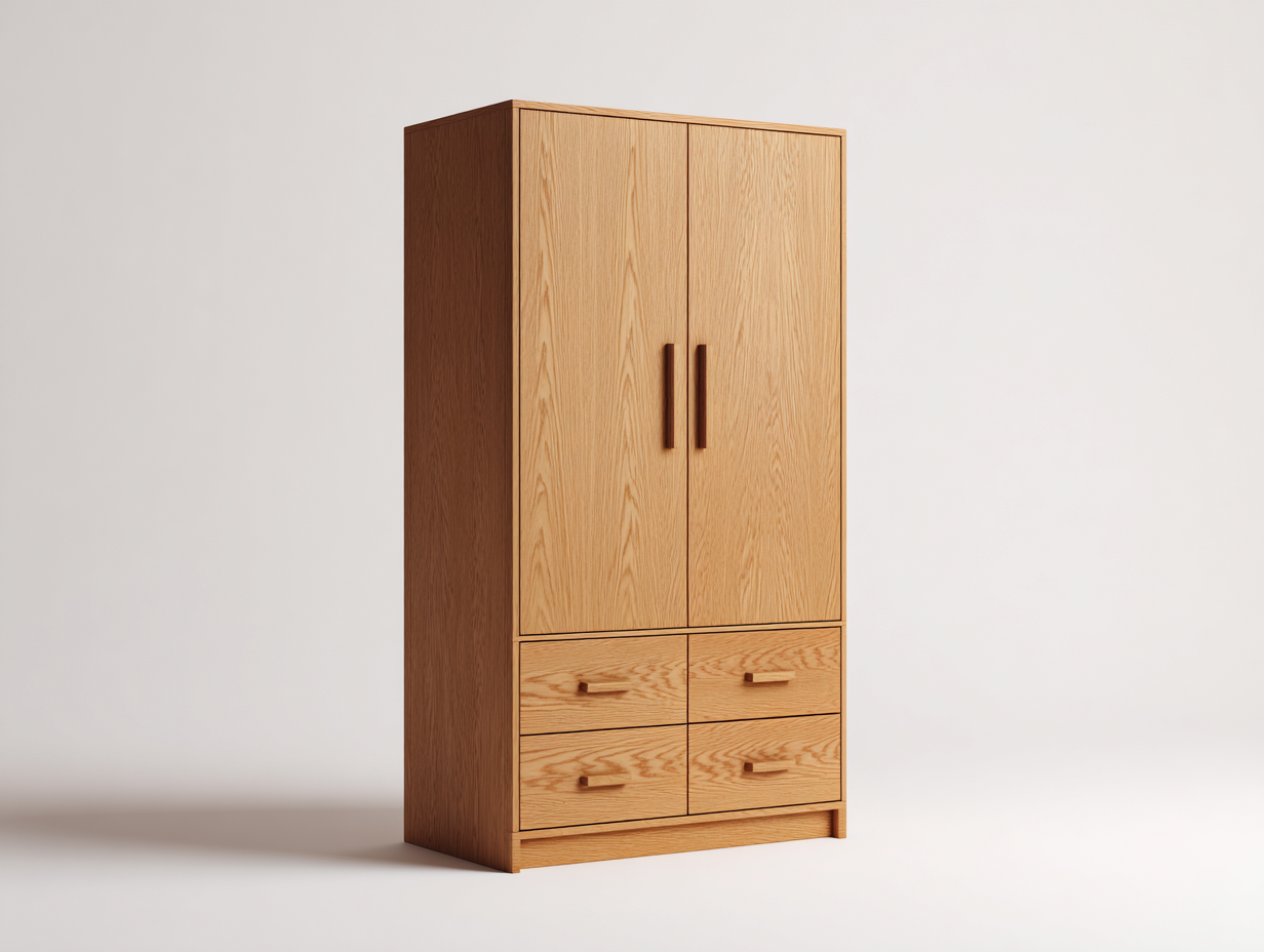 Armario-madera-roble-100x50x180 cm-marrón-dormitorio-diseño moderno-Roommynest