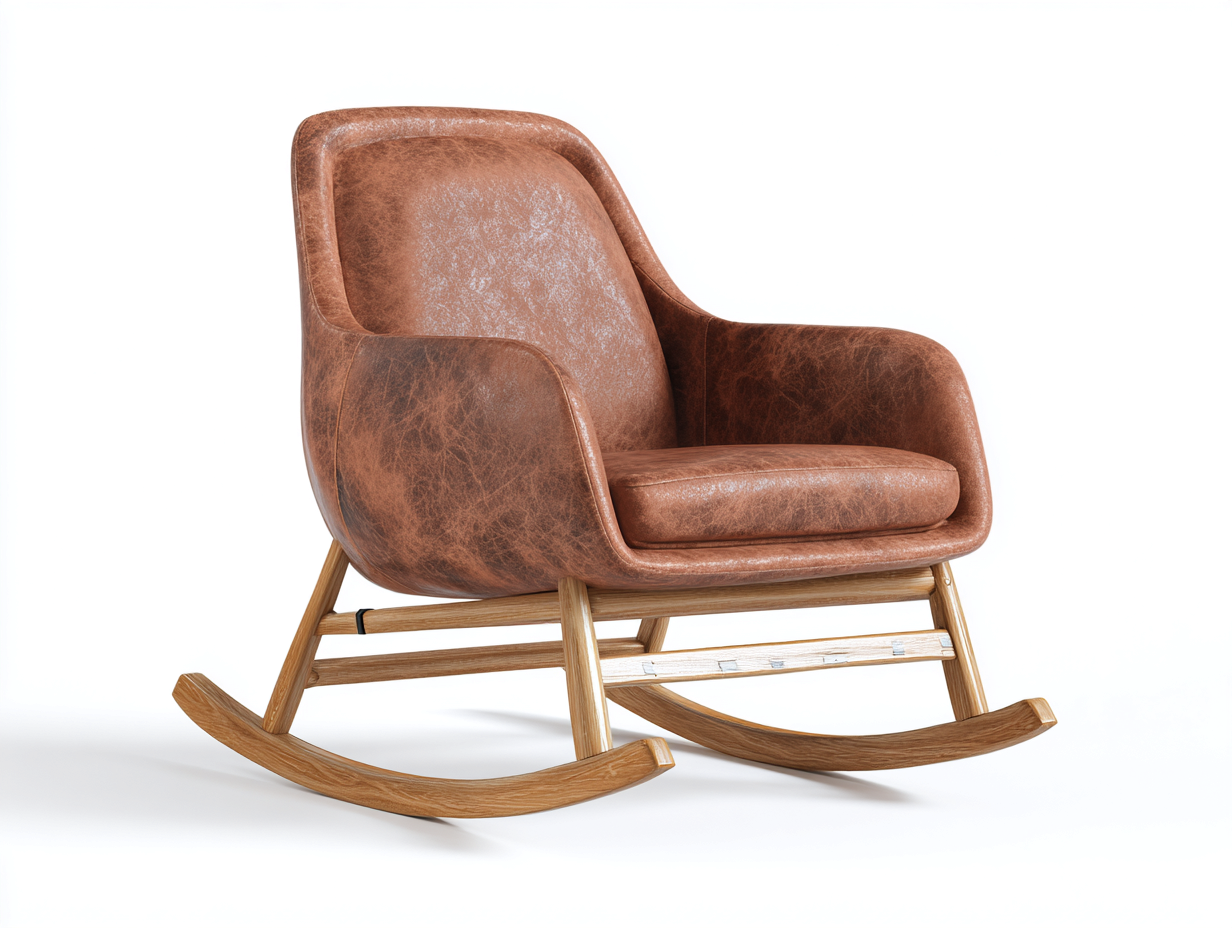 Mecedora tapizada cuero sintético 82x96x94 cm-marrón-salón-diseño moderno-Roommynest
