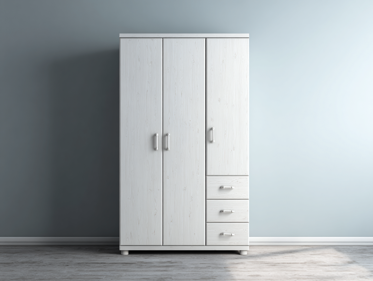 Armario-madera-130x55x190 cm-blanco-dormitorio-diseño moderno-Roommynest