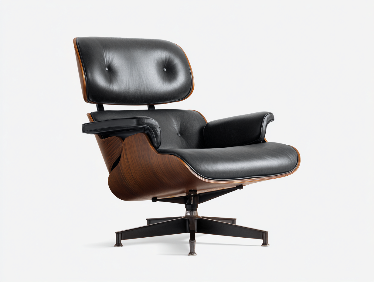 Silla de oficina reclinable - cuero sintético y madera curvada 85x80x100 cm - negro y madera oscura - diseño ejecutivo ergonómico-Roommynest