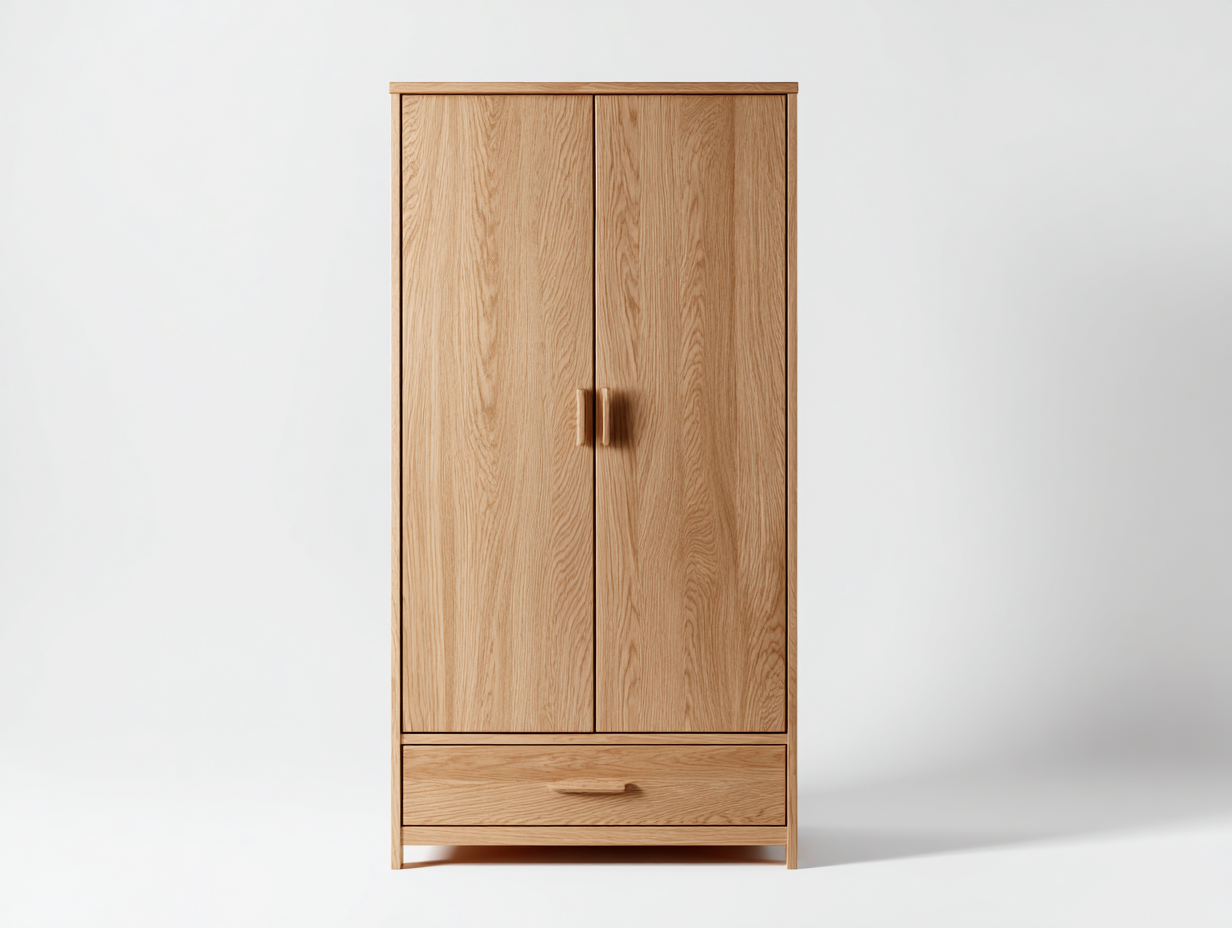 Kleiderschränke mit zwei Türen Holzwerkstoff 95x55x180 cm - Eiche hell - Modernes Design für Schlafzimmer-Cozygetio