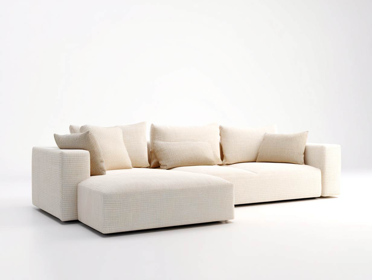 Ecksofa Stoff 260x160x75 cm - Beige - Modernes Design für Wohnzimmer-Cozygetio