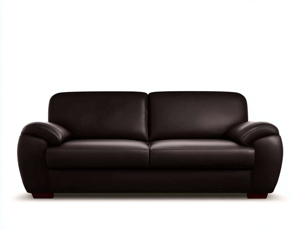 Zweisitzer Sofa Echtleder 180x85x90 cm - Dunkelbraun - Klassisches Design geeignet für Wohnzimmer-Cozygetio