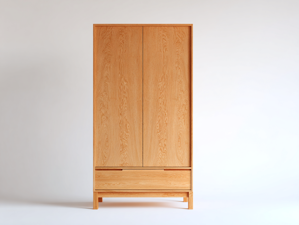 Kleiderschränke mit zwei Türen Holz MDF 100x55x185 cm - Naturholz - Moderner Stil geeignet für Schlafzimmer-Cozygetio
