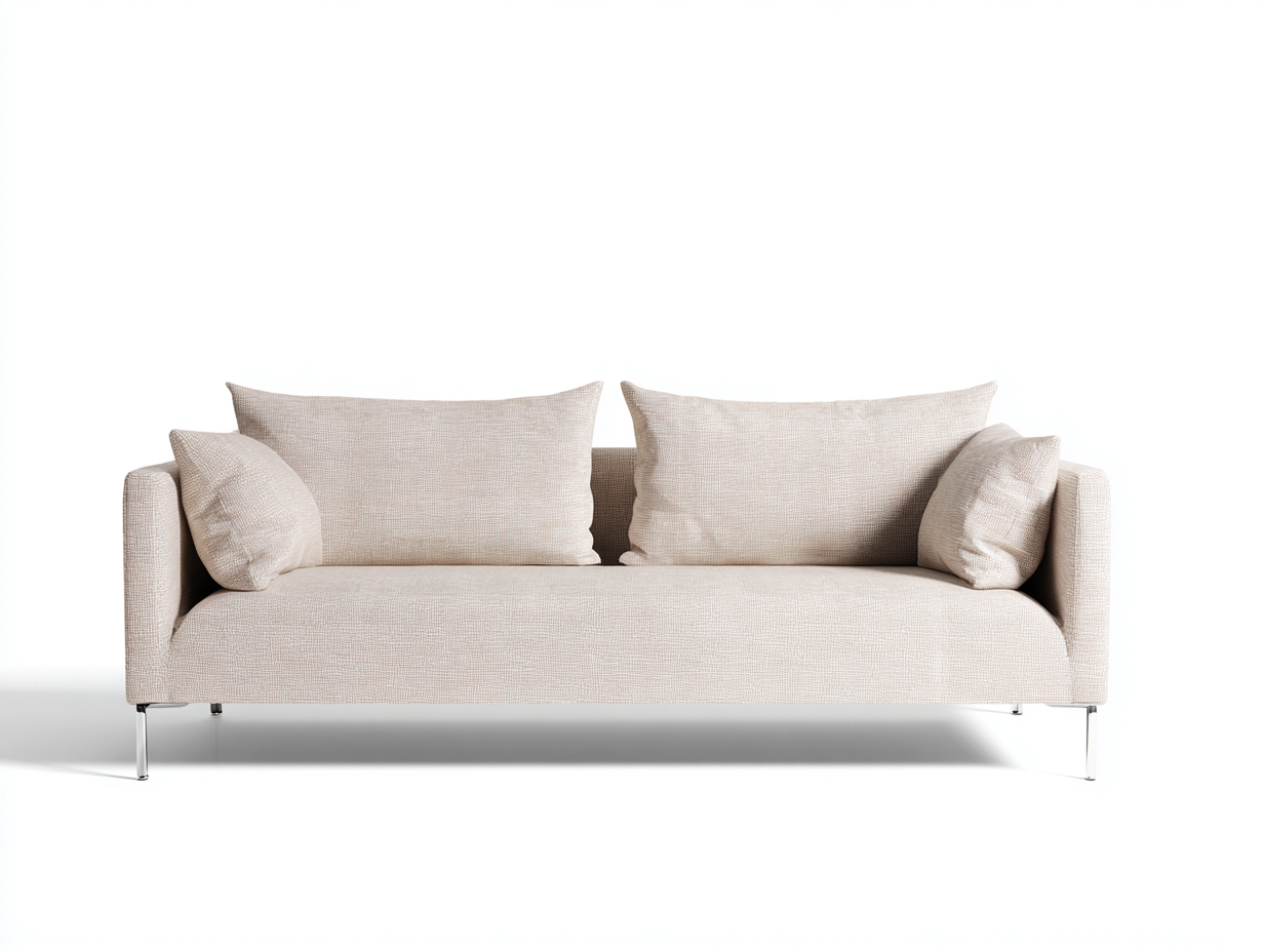 Zweisitzer Sofa Stoff 180x85x75 cm - Beige-Silber - Modernes Design für Wohnzimmer-Cozygetio