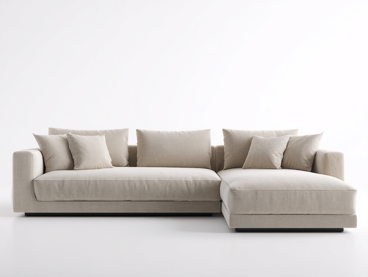 Ecksofa Stoff 290x170x85 cm - Beige - Modernes Design geeignet für Wohnzimmer-Cozygetio